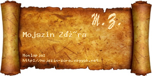 Mojszin Zóra névjegykártya